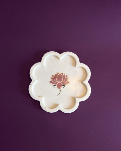 Lotus Marble Tray | Inlay in Marble