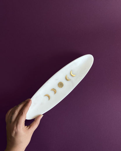 Chand Platter | Handcrafted Minimal Brass Inlay Tray