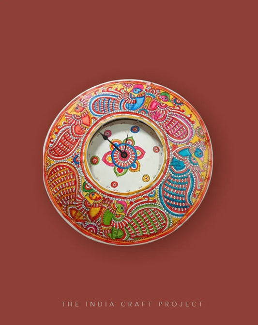 'Mor Bageecha’ Hand Painted Tholu Wall Clock