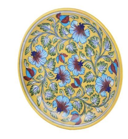 Yellow and Blue | Blue Pottery Wall Plate