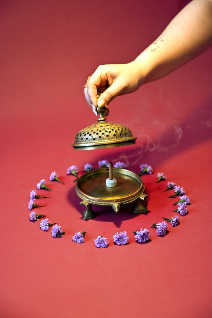 Samudra Manthan Dhoop Dhani Gift Box | Brass Naquashi Incense Holder