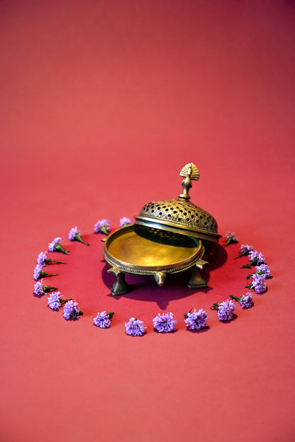 Samudra Manthan Dhoop Dhani Gift Box | Brass Naquashi Incense Holder
