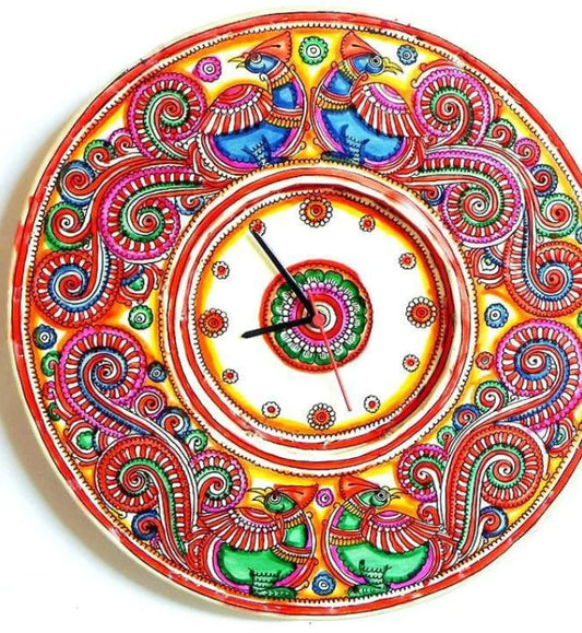 'Mor’ Hand Painted Tholu Wall Clock