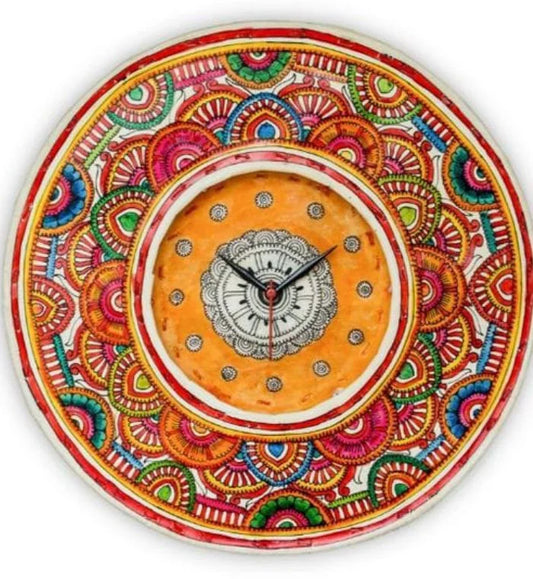 'Flower’ Hand Painted Tholu Wall Clock