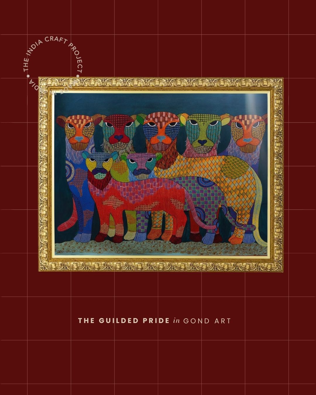 Gilded  Pride | Gond Art Painting