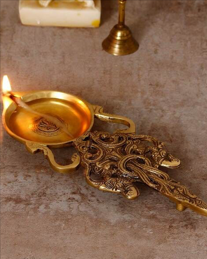 Brass Aarti Diya 11 by 4 Inches