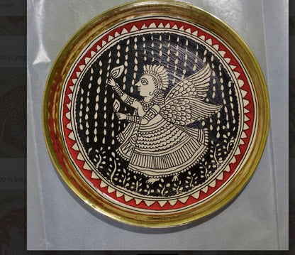 Pari Brass Wall Plate  | Mata Ni Pachedi Art