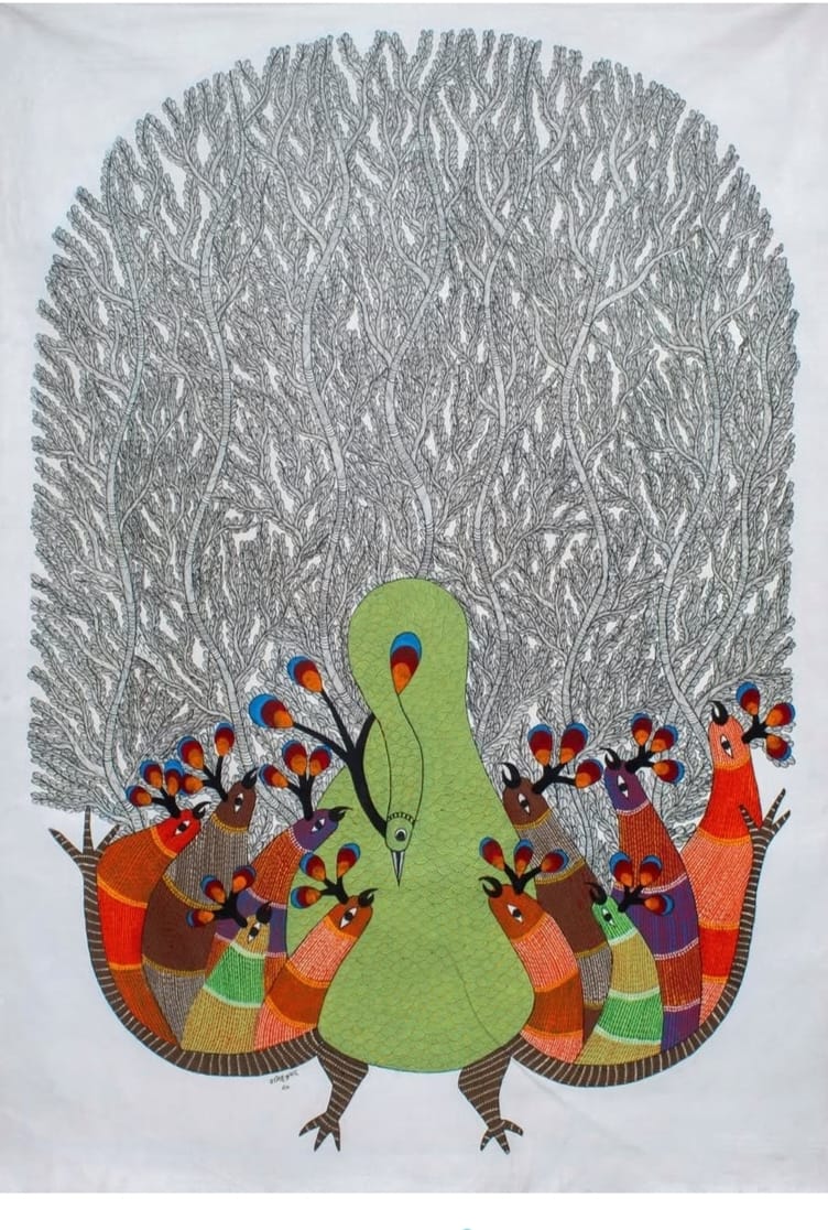 Peacock Gond Painting | Gond Art