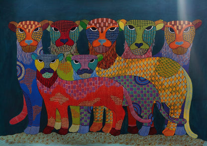 Gilded  Pride | Gond Art Painting