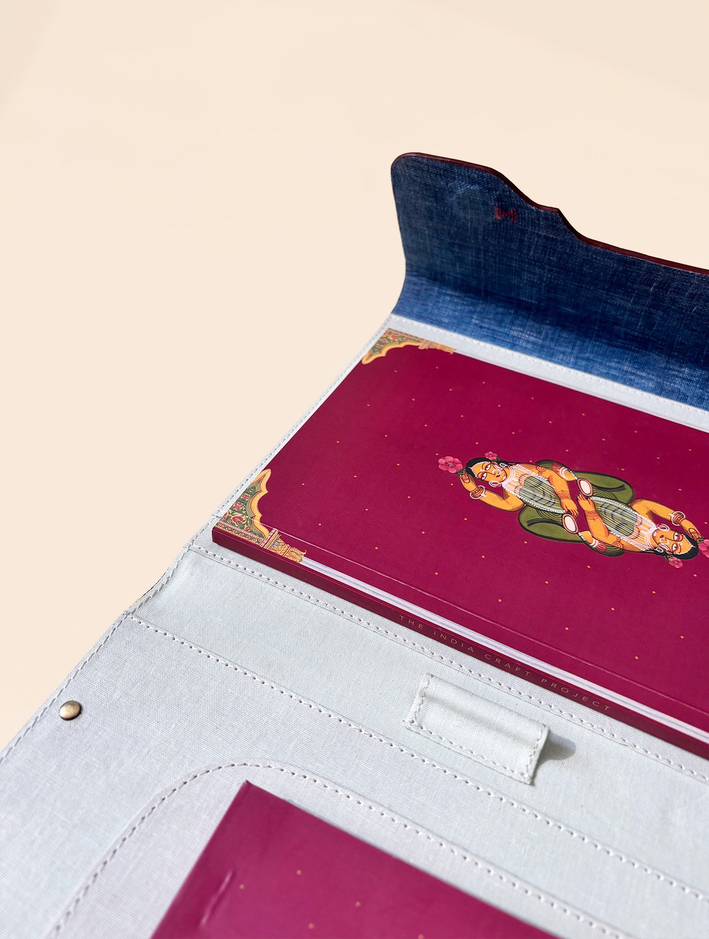 Arth Keepsake Folio | Leather & (Indigo) Kala Cotton in Natural Dye