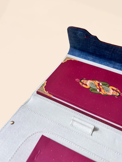 Arth Keepsake Folio | Leather & (Indigo) Kala Cotton in Natural Dye