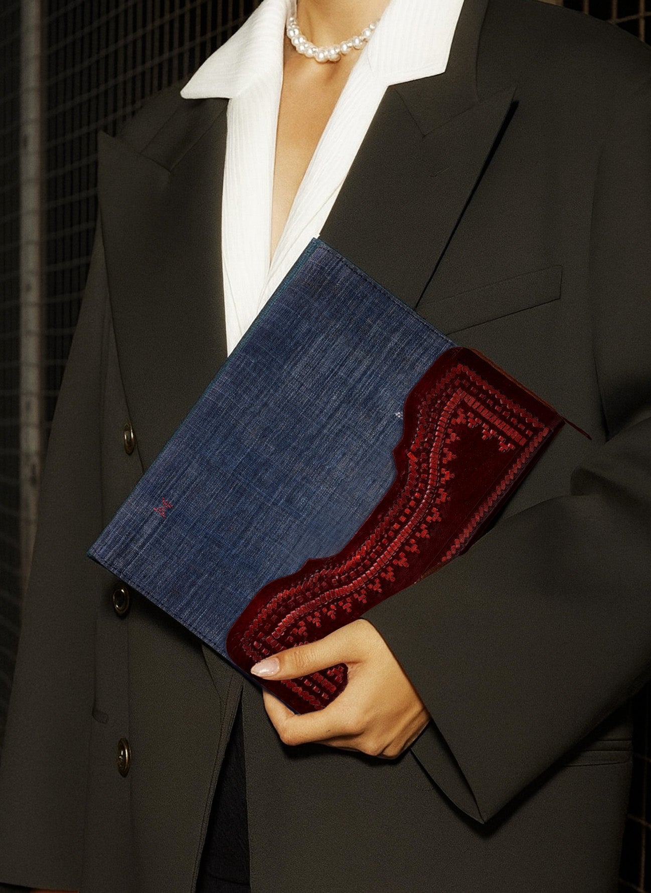 Arth Keepsake Folio | Leather & (White) Kala Cotton