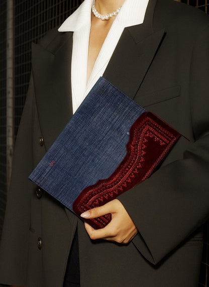 Arth Keepsake Folio | Leather & (White) Kala Cotton