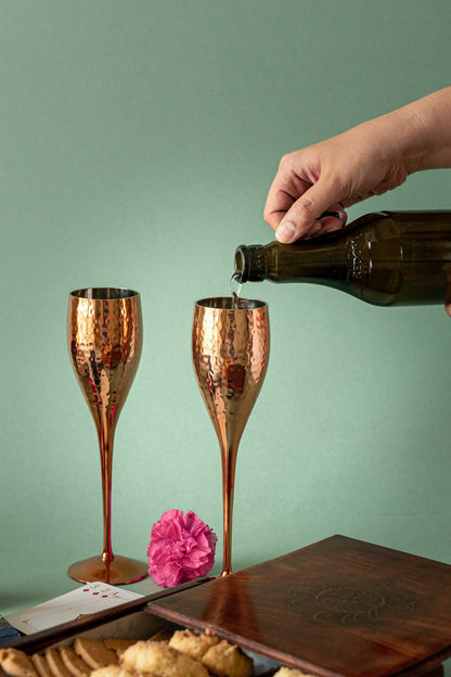 ‘Naaz’ Champagne Copper Goblets (Set of 2)