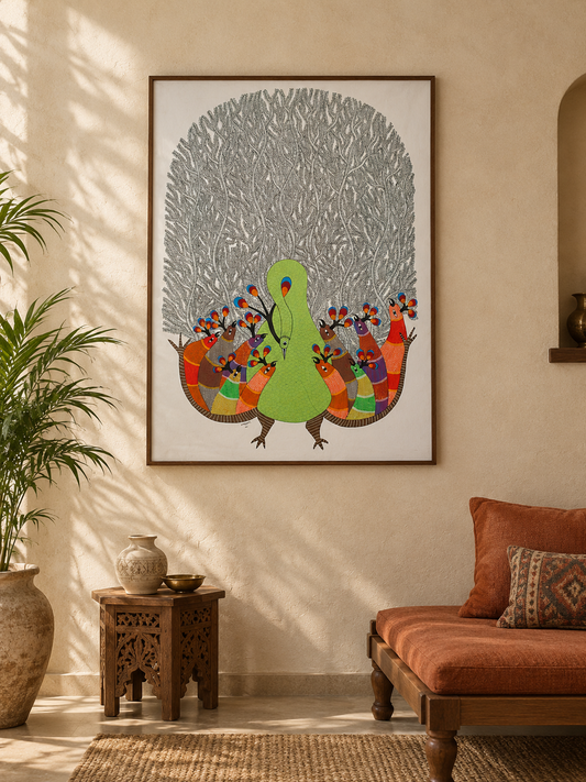 Peacock Gond Painting | Gond Art