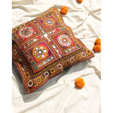 ‘Masakali’ Kutch Single Cushion Cover | Hand Embroidered